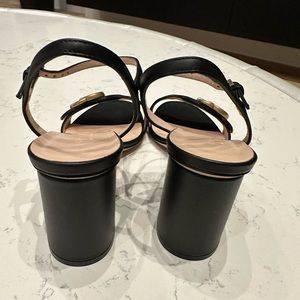 Gucci leather women’s mid-heel sandal